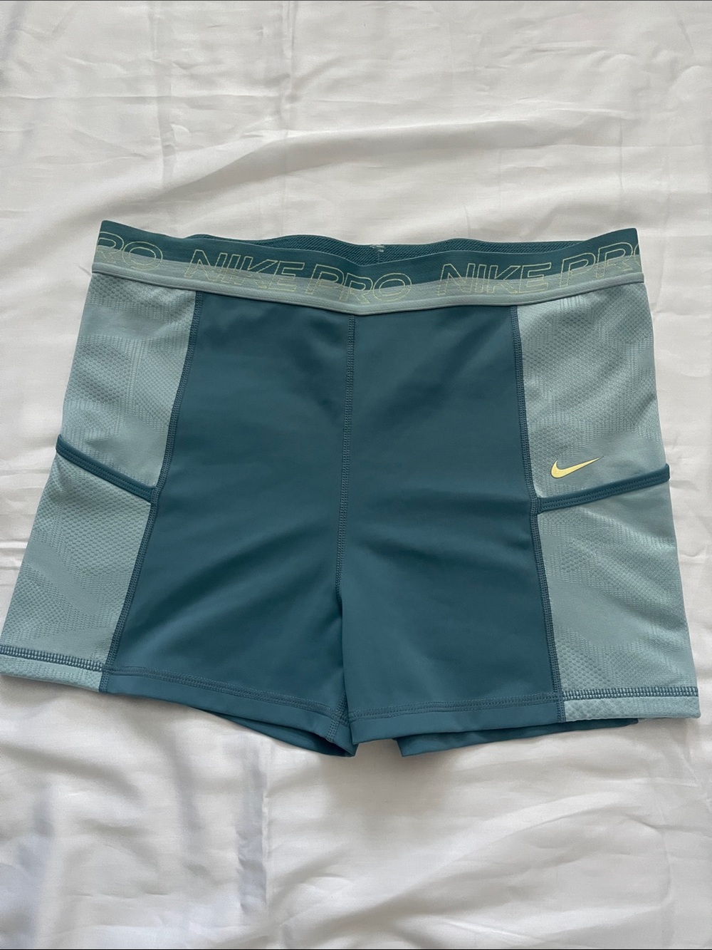 Nike Pro Women's Teal and Light Teal Bike Shorts